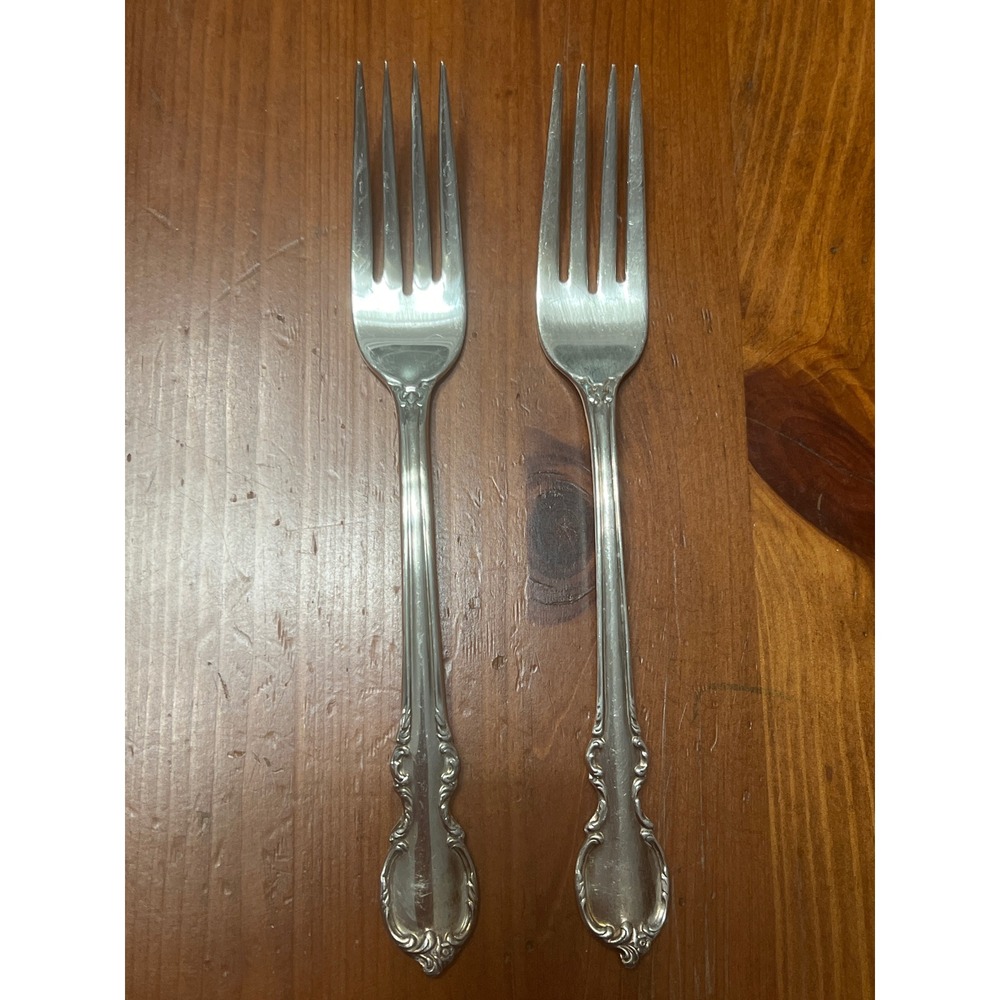 1847 Rogers Bros Reflection Silverplate Dinner Forks Set of 2 IS Vintage